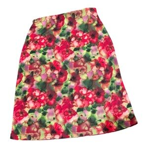 🆕 Henne (from H&M) vintage Hot Pink and Green Floral Midi Skirt size M